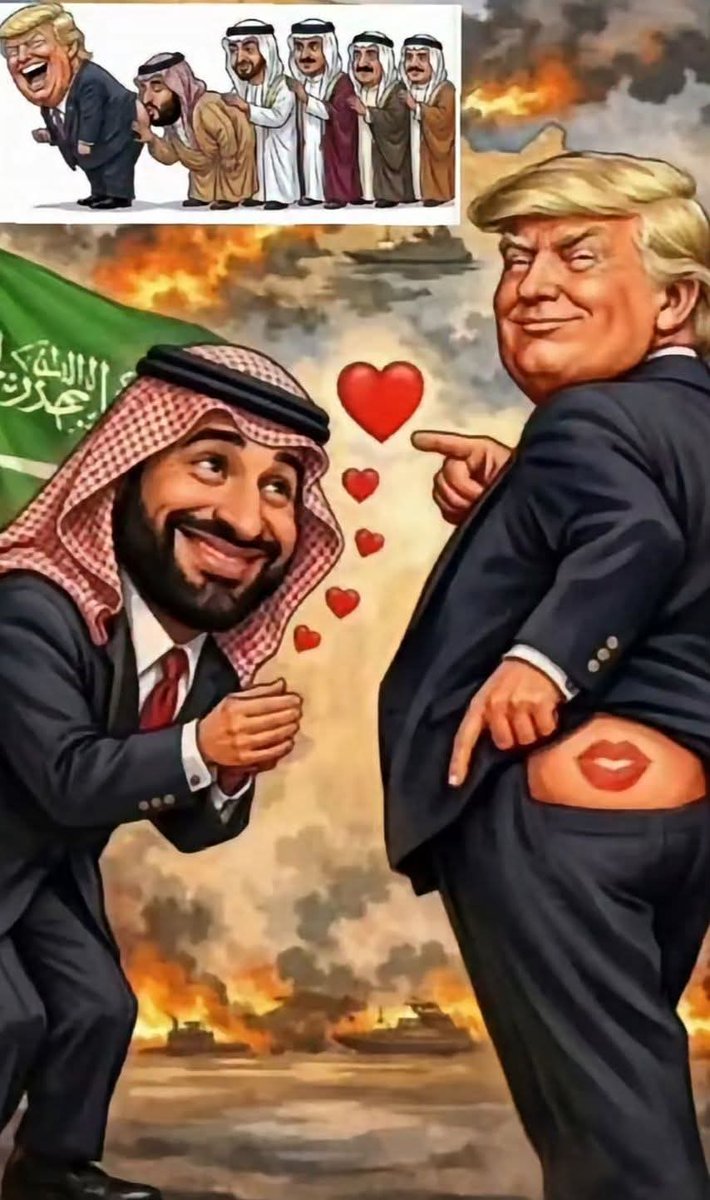 اعراب ها برای بوسیدن باسن ترامپ صف بستند 😂