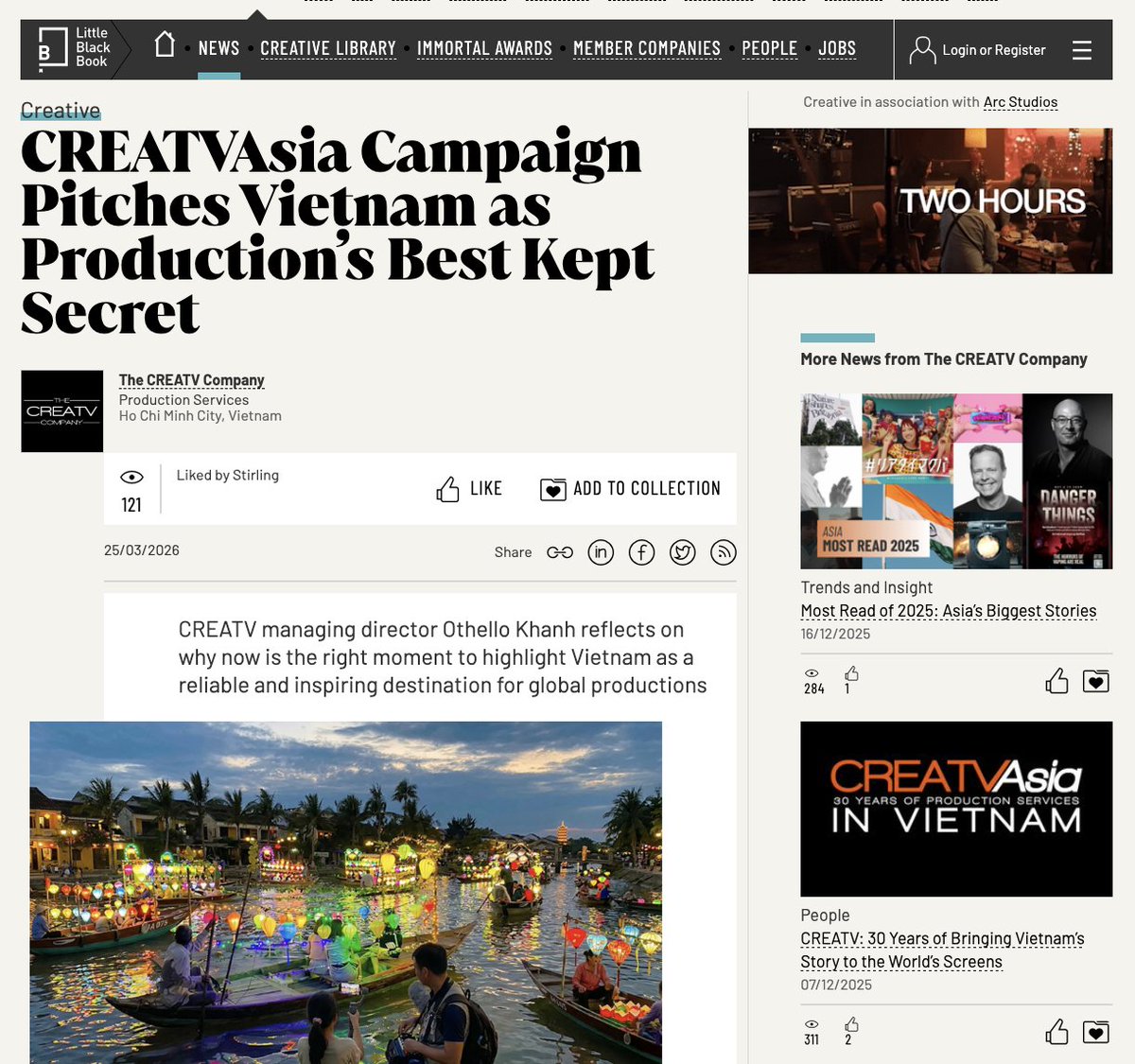 CreatvAsia's tweet photo. Honored to see our 2026 campaign highlighting #Vietnam as a safe, cost-efficient and cinematic destination for global film &amp; TV productions in @LBBOnline.
https://t.co/f4yOzvWqnh https://t.co/yYji9FgL8o