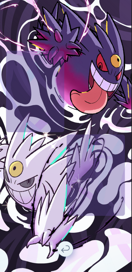 pokecamatomeru's tweet photo. 【ポケポケの新周辺グッズ】

・色違いのメガゲンガー ポケモンコイン
・色違いのメガゲンガー デッキシールド
・色違いのメガゲンガー プレイマット
・メガゲンガー＆色違いのメガゲンガー ボード
・色違いのメガゲンガー ファイル

プレミアムミッションで手に入るプレミアムチケットと交換で入手できます