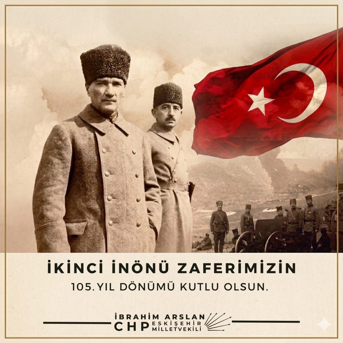 “Siz orada yalnız düşmanı değil, milletin makûs talihini de yendiniz.” 🇹🇷

2’inci İnönü Zaferi; bir milletin umutsuzluktan direnişe, teslimiyetten bağımsızlığa yürüdüğü dönüm noktasıdır.

O gün İnönü’de kazanılan sadece bir zafer değil, Cumhuriyetin temelleridir.

Bu büyük