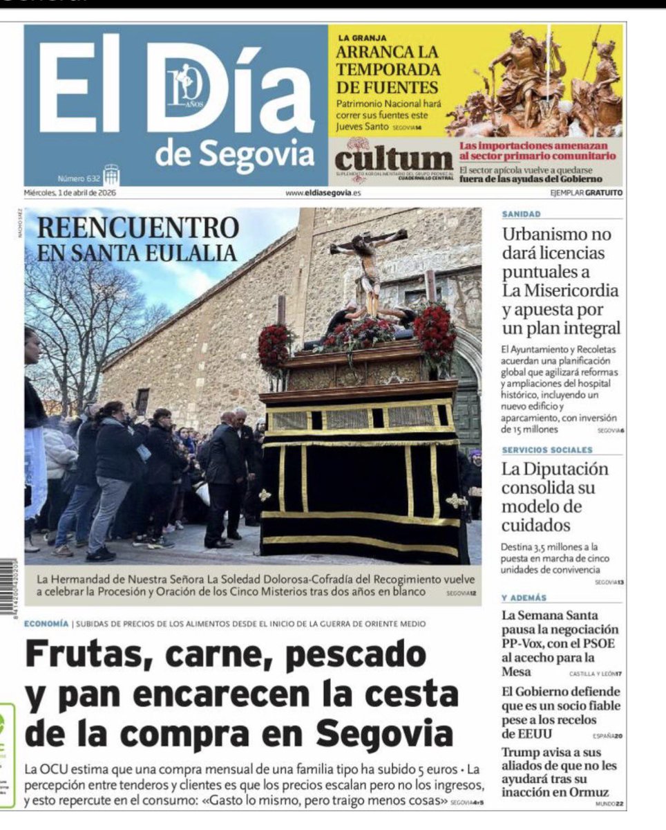 ‘Frutas, carne, pescado y pan encarecen la cesta de la compra en Segovia’ // ‘Reencuentro en Santa Eulalia’

De lunes a viernes gratis en los principales puntos neurálgicos de la ciudad y la provincia.