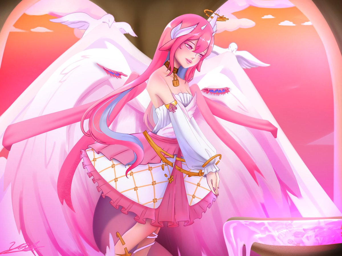 Vmogue2's tweet photo. My entry for @Lyssanah art contest Belated Happy Birthday 💗 Decided to draw Syrena since her character really clicked to me 🥰so pretty #LyssaAC https://t.co/Th0XZaDzFo