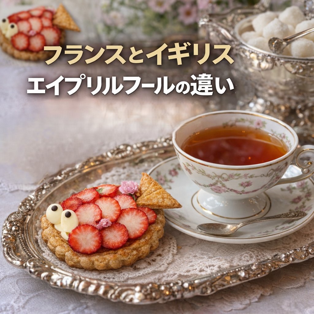今日は4月1日
エイプリルフールですよね。
フランスとイギリスのエイプリルフールの違いが
意外すぎた件❣　📝x.gd/Hv80q

ティータイムのお菓子は
🐟️　ポワソン・ダブリル（4月の魚）🐟️

このキュートな見た目　👀
可愛いのに、かなり美味しい
このギャップがたまりません～～
