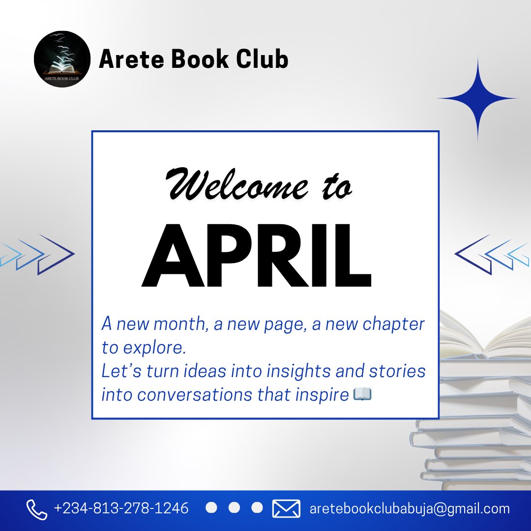 AreteBookClub's tweet photo. April presents another opportunity to be more deliberate about how we learn, think, and engage.
Be intentional.
Stay curious.
Engage thoughtfully.
Let’s make the month count.
#AreteBookClub #AprilFocus #KnowledgeDriven #ThinkClearly #LearnIntentionally https://t.co/VGmc4OOTW5