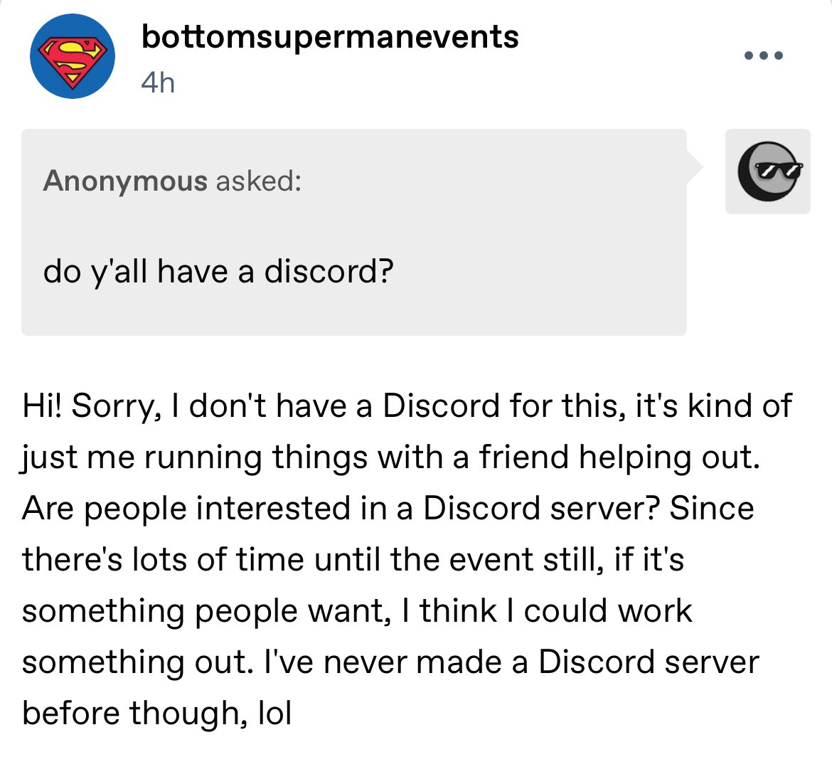 Bottom Superman Events tweet media