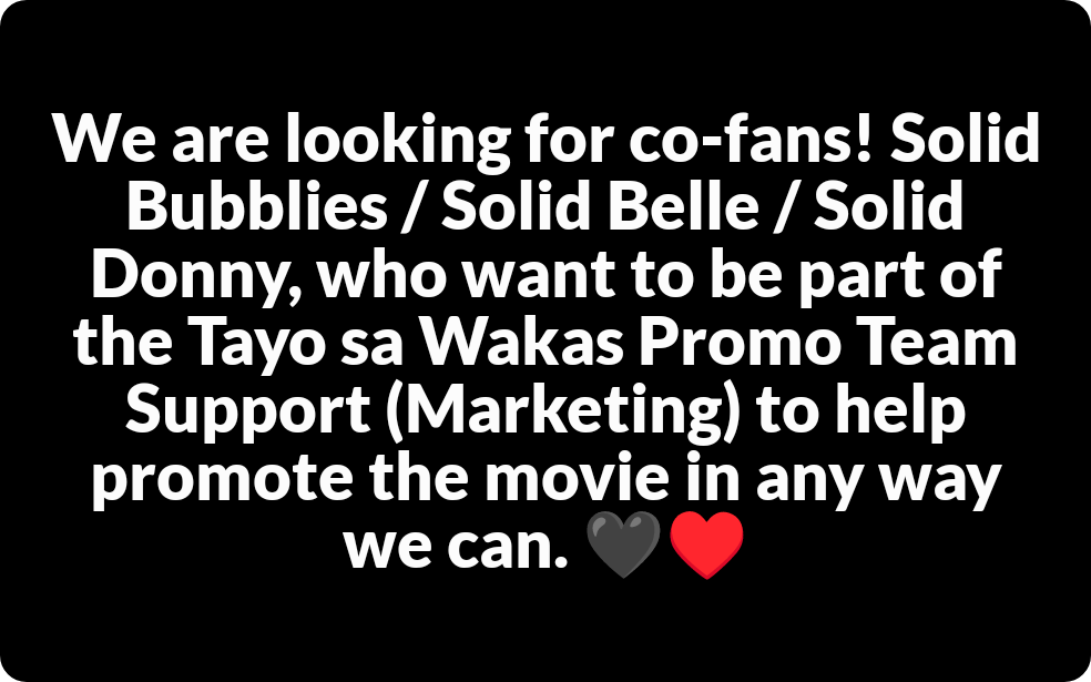 intobelleheart's tweet photo. EYES HERE SOLIDS &amp; BUBBLIES 👀👇 
We are looking for co-fans who want to be part of the TAYO SA WAKAS PROMO TEAM SUPPORT GROUP (Marketing).

If interested pls. Pls Dm Me, @pattyismyname21, @GailMaxzin THANK YOU https://t.co/QoYicjFWfi