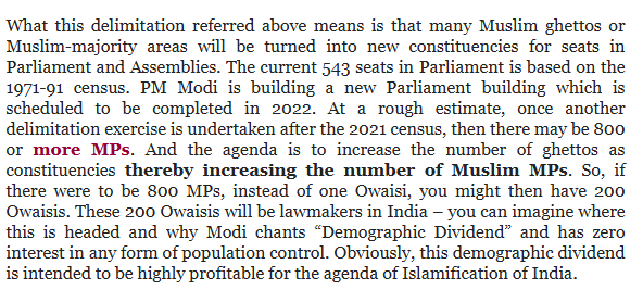 On the reports of govt proposing to increase the parliamentary seats and initiating new delimitation, <a href="/mediacrooks/">MediaCrooks</a> had written at length in 2020.

Nothing good is going to come out of it for Hindus.

Article: mediacrooks.blogspot.com/2020/12/minist…
