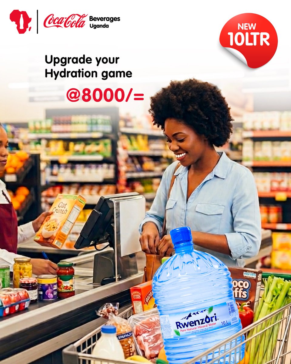 CocaColaBevUg's tweet photo. Shopping for the Easter holiday? Don’t forget the essentials. And by essentials, we mean the 10L Rwenzori.
Because why not go big!
#SavourLifeNaturally
#WaterOclock
#CCBU https://t.co/pLIUy11bqY
