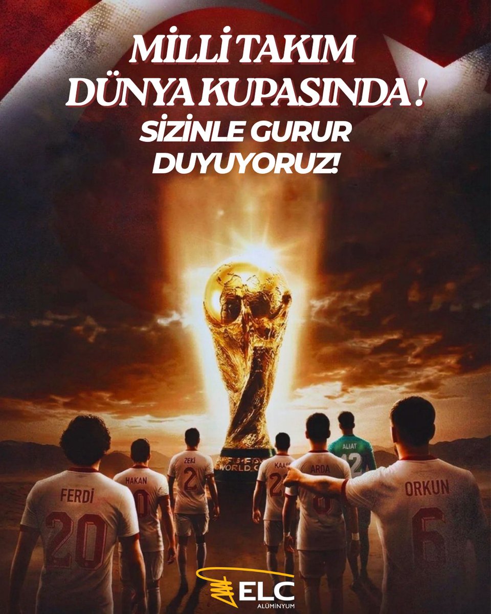 Elcaluminium's tweet photo. A Milli Takımımız Dünya Kupası’nda.
Tebrikler Bizim Çocuklar.

A Milli Futbol Takımımızı, 2026 Dünya Kupası yolunda gösterdiği başarıdan dolayı tebrik ediyoruz. https://t.co/9lxojxPbTO