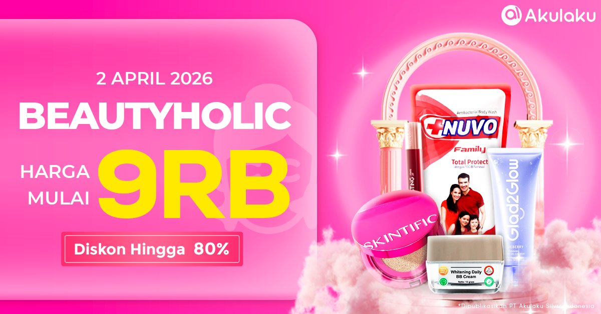 akulakuID's tweet photo. Ngapain beli mahal kalo di sini lebih murah?😁
Beli skincare dan make up mulai dari 9RB AJA dengan tambahan diskon hingga 80%😍
Serbu sekarang juga‼️👉 https://t.co/6FodOhmxQ5
#AkulakuIndonesia #HidupLebihBaik #InfoPromoAkulaku #PromoSkincare #PromoMakeUp https://t.co/79ruk3Vyfu