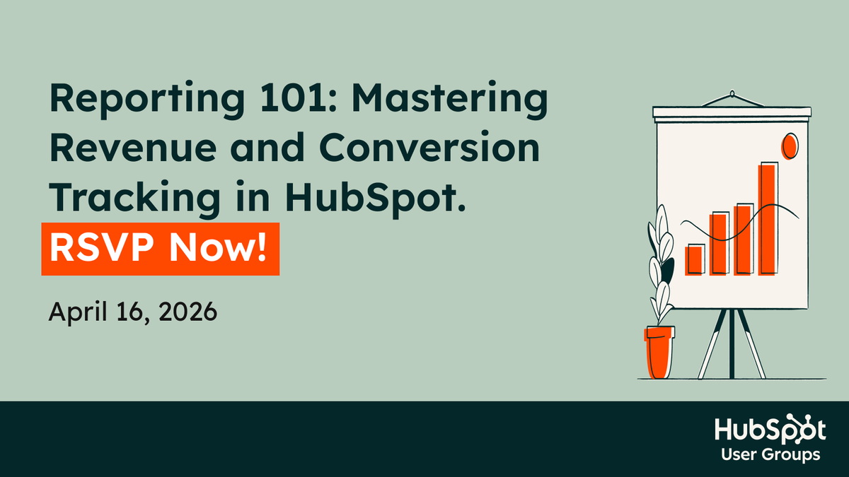 Join us on 16 April 2026, 4–5PM (SAST) for: Reporting 101: Mastering Revenue and Conversion Tracking in HubSpot📊
Learn how to build reports that track key metrics and deliver insights across the full revenue journey.
RSVP: hubs.la/Q048drSK0