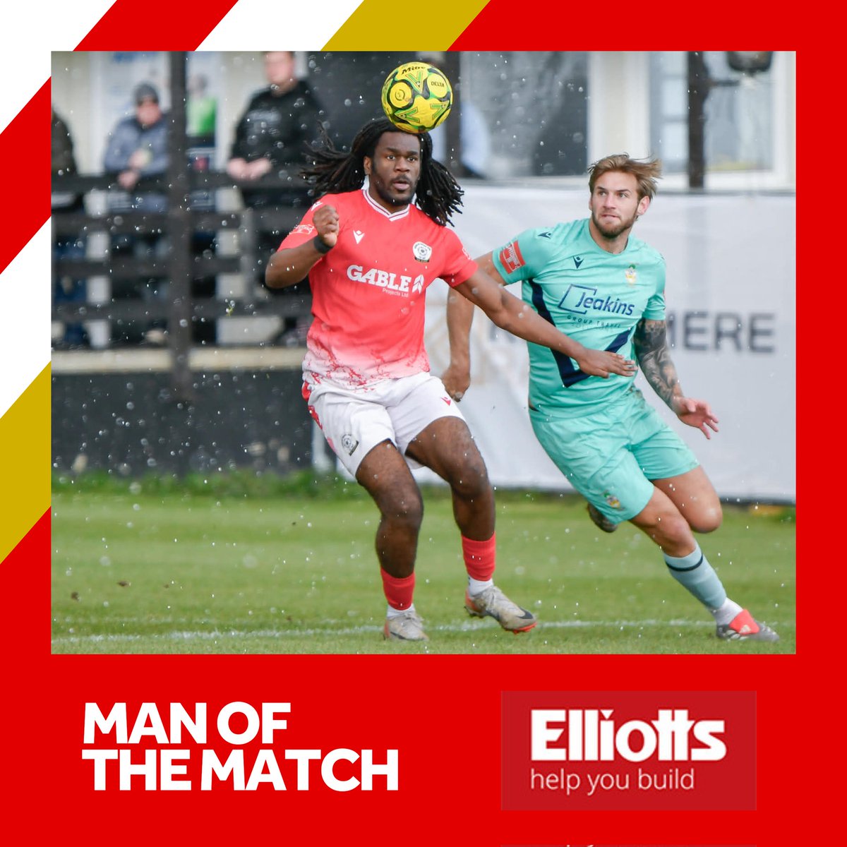 Horndean_FC's tweet photo. Yesterday's Deans MOTM chosen by match sponsors Elliotts Builders Merchant Fareham, was awarded to Kevin Ngombi! 🔴⚪

#UpTheDeans https://t.co/LxFWjoe0nJ