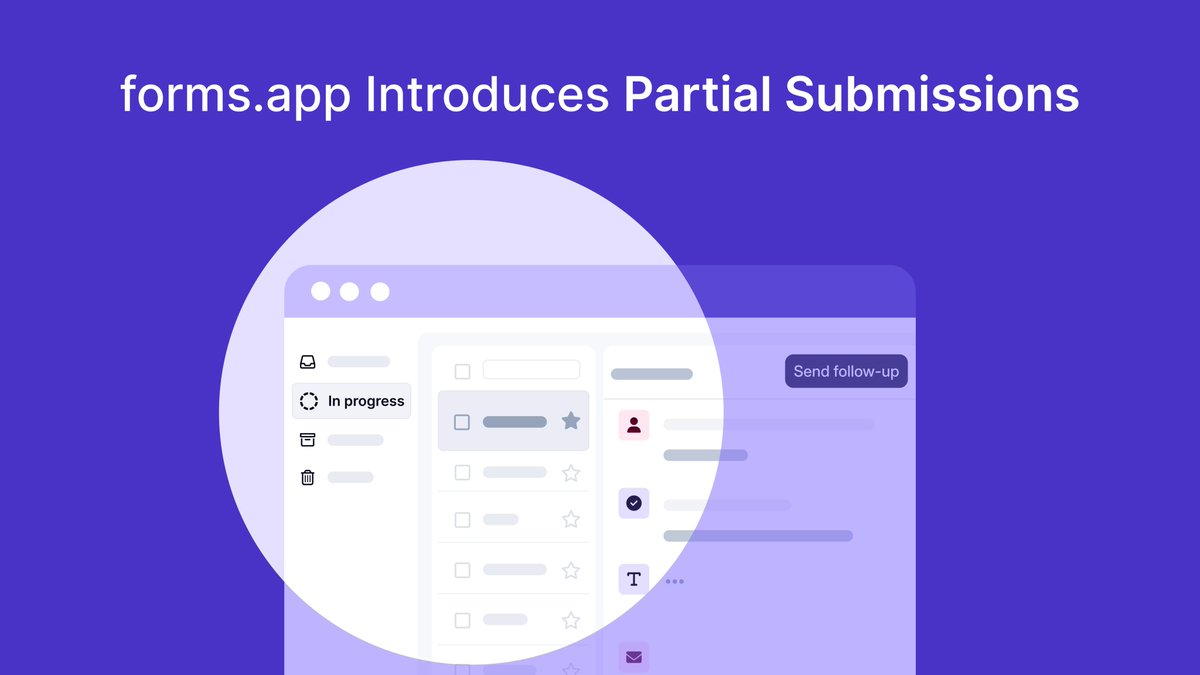 Your forms now have superpowers! Under forms.app’s results page, you can see form responses that were started but never submitted, and send a follow-up email to bring people back.

📖 Find more about partial responses in the help center: forms.app/en/help-center…