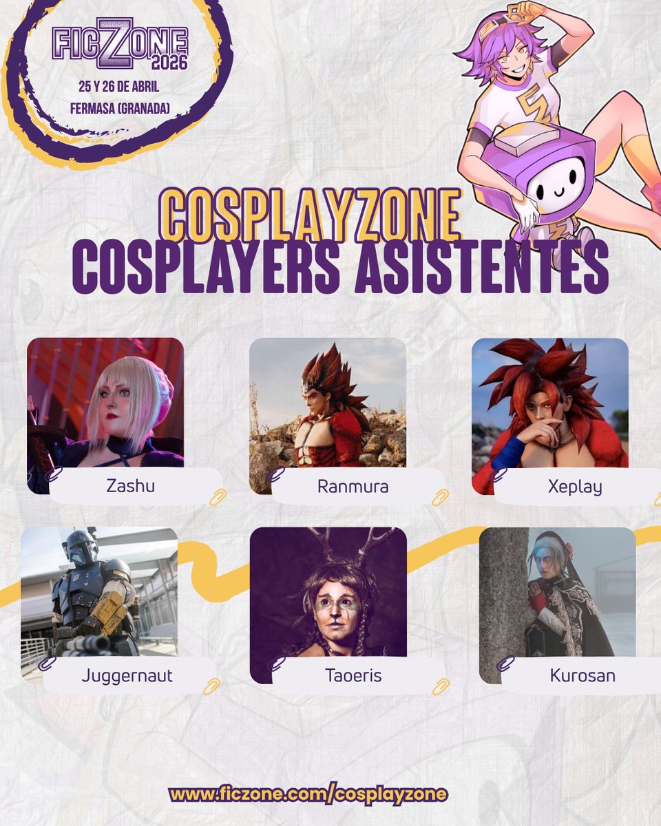 ficzonecosplay's tweet photo. Vuelve la CosplayZone en Ficzone 2026 ✨

CosplayZone es un espacio nacido para ser un punto de encuentro dedicado al cosplay, y donde cada año @Ficzone hace de anfitrión a cosplayers colaboradores de toda España ❤️

¡Conócelos! ⬇️⬇️⬇️

https://t.co/aS1zX741aW https://t.co/mc5ZuASshk