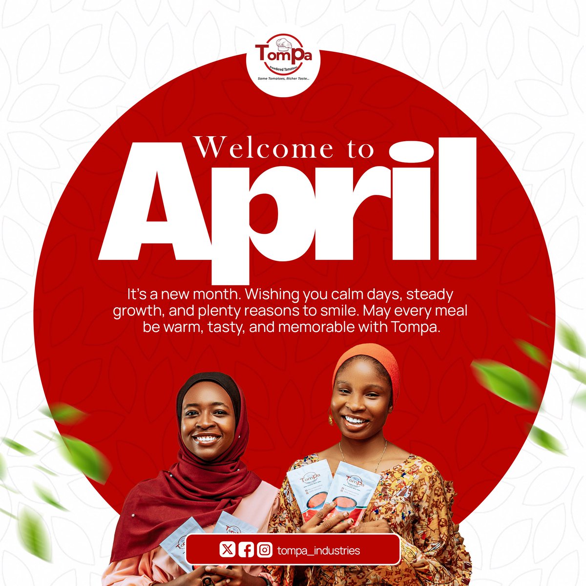 Tompa_industry's tweet photo. Welcome to April ❤️
A new month for calm moments, shared meals, and flavors that feel like home.
Let every dish be richer, tastier, and made with love… with Tompa. 🍅 https://t.co/zp7Yig5ZlA