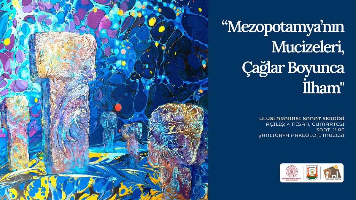 Mezopotamya  İzleri Sanatla Yeniden Hayat Buluyor 🖼️ 

13 farklı ülkeden 36 sanatçı, binlerce yıllık geçmişiyle insanlık tarihinin en özel coğrafyalarından biri olan Şanlıurfa’da bir araya geliyor. 

🏺 Mimari dokular,
🗿 Kadim gelenekler,
🎨 Kültürel miraslar, usta eller