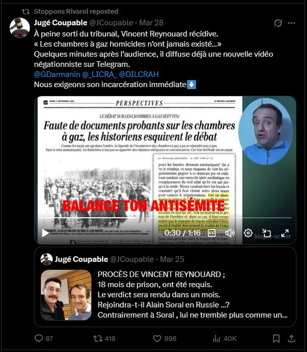 Vincent Reynouard tweet media