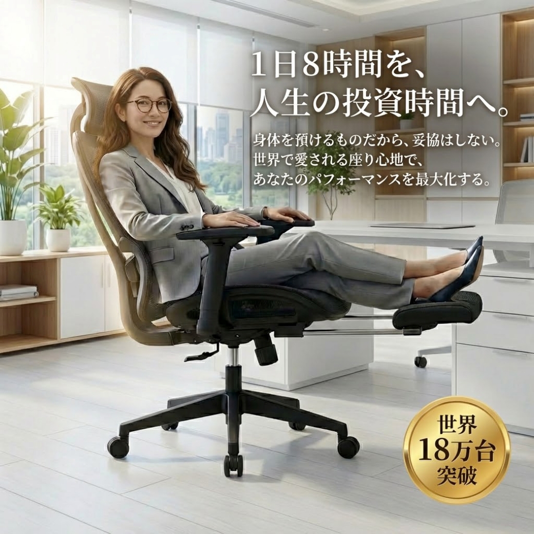 llc_nwojp's tweet photo. デスクワークで「腰」を酷使しているすべての人へ。

独自技術「フロー＆ロック」が、まるで重力から解放されたような座り心地を実現。
Makuakeで最大36%OFFで購入できるのは【残り4日】だけです。
https://t.co/1MFlzScCc2

#ワークチェア #デスクワーク #テレワーク https://t.co/R2ISTyrbiU