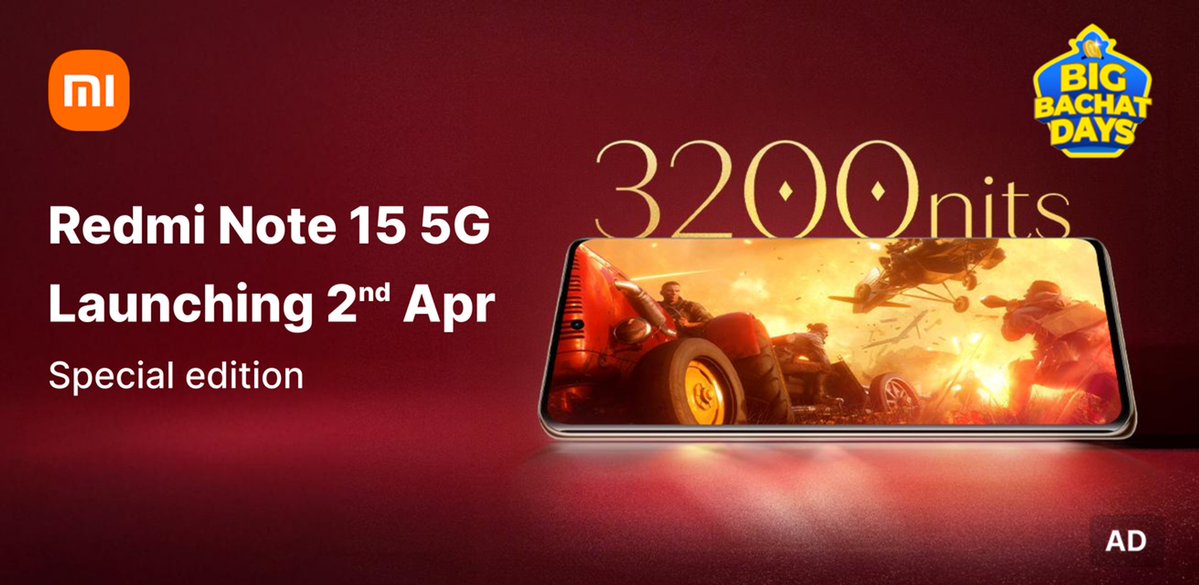 vinishkeshri12's tweet image. #REDMI Note 15 5G Special Edition

📱 6.77" FHD+ 120Hz AMOLED Display, 3200nits Peak 🔆
🦾 Snapdragon 6 Gen 3
💾 LPDDR4X + UFS2.2
📸 50MP Main + 8MP UW
🤳 20MP
🔋 5800mAh
🔌 45W
🔊 Dual Stereo Speakers

🇮🇳 Launch date: 2nd April.
#REDMINote15 #REDMINote155G #REDMINote15series