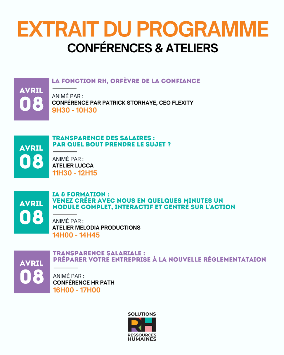 Solutions_RH's tweet image. Solutions Ressources Humaines revient les 8 &amp;amp; 9 avril 2026.
IA, innovation, engagement collaborateur, transformation digitale, management : 2 jours pour faire avancer vos stratégies RH.
👉 solutions-ressources-humaines.fr/programme/

#SolutionsRH #SalonRH #RH #InnovationRH