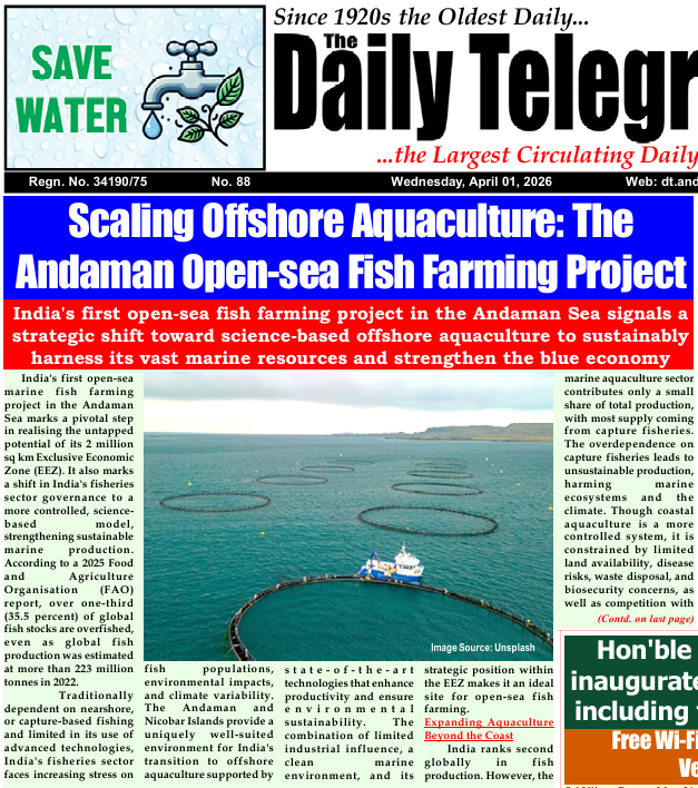MediaRN_ANI's tweet image. #GateWay2IndoPacific

India’s first open-sea #MarineFish farming project, implemented by @MoesNiot and @Adaman_Admin under @moesgoi, and launched at #NorthBay in #NewAndamans, marks a pivotal shift towards a controlled, science-based model for sustainable #Marine production.