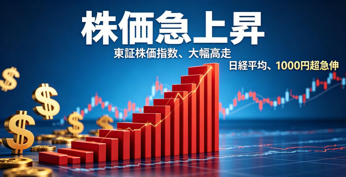 日経平均は一気に2600 円超騰貴、市場全体が強い買いに包まれました。今日は予想を超える大反騰日和となりました！
下落しすぎた銘柄が一斉に買い戻され、電機・重工・輸出株が軒並み高騰。中東情勢の緊張緩和、円安・金利の圧力が一時的に鎮静化したことで、
いよいよ核心です！