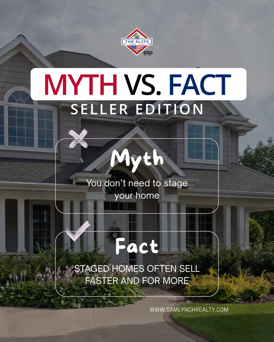 SamLynchRealtor's tweet image. MYTH vs. FACT - Seller Edition 🏡

Sam Lynch | Veteran | REALTOR®
The Elite Home Team by eXp Realty
Email: sam@lynchconquests.com
Phone: (910) 941-8541
Website: samlynchrealty.com

#HomeSellingTips #MythVsFact #HomeStaging #SellSmart #RealEstateAdvice #EasternNCRealEstate