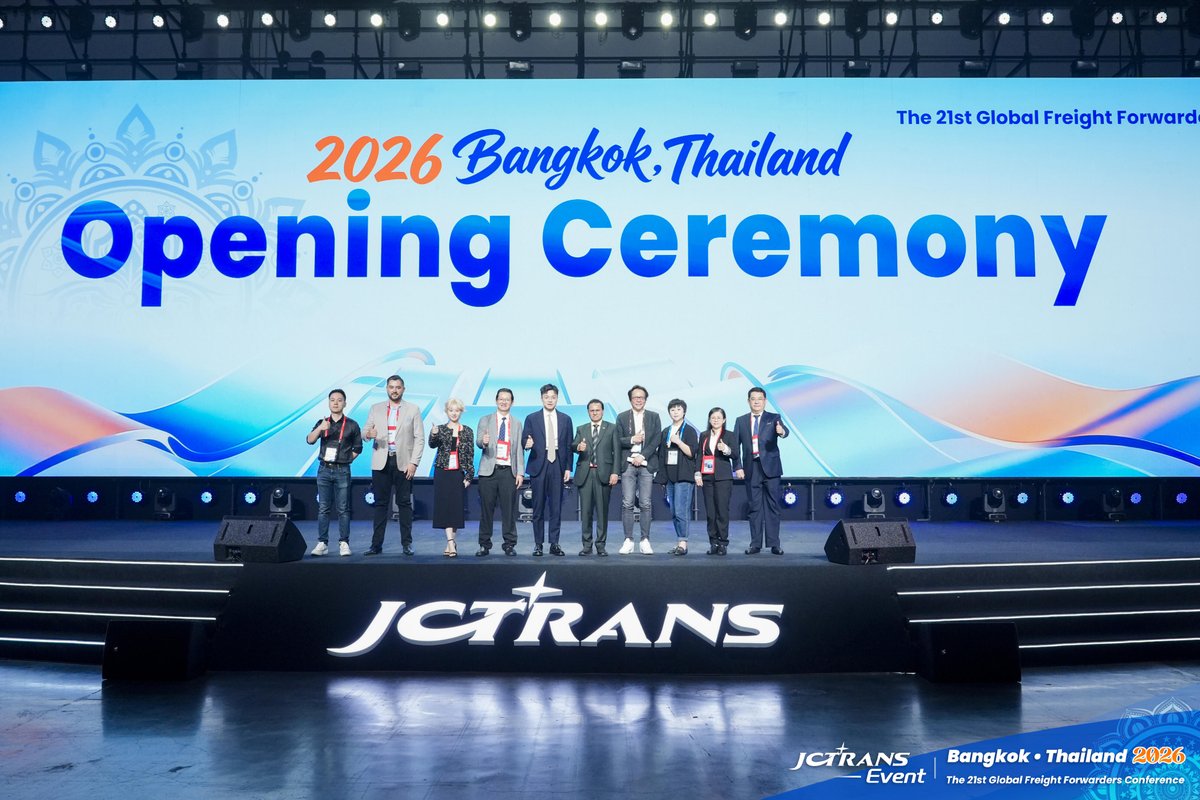 JCtransJCtrans's tweet image. It begins.

The opening ceremony of The 21st Global Freight Forwarders Conference has officially set the stage in Bangkok.

#JCtrans #GlobalLogistics #FreightForwarding #Conference #Networking #Bangkok