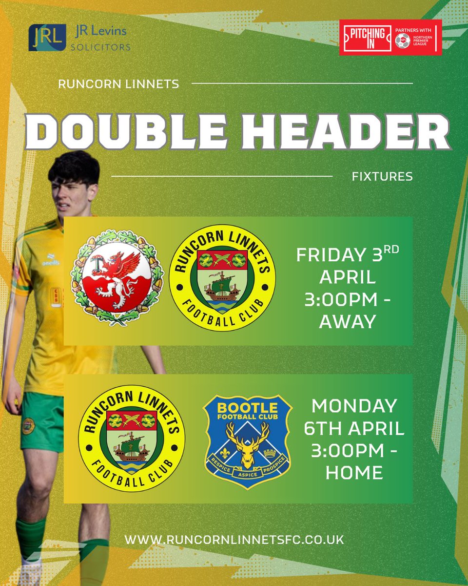 📅⚽️ | EASTER DOUBLE HEADER

Friday we travel to Shawe View to take on <a href="/FCTrafford/">Trafford FC</a> in our Good Friday football before.....

We welcome <a href="/Bootle_FC/">Bootle Football Club</a> to the APEC on Monday another massive home game in the race for the playoffs 

🚨COMPETITION 🚨WANT TO WIN 2 FREE TICKETS FOR BOOTLE