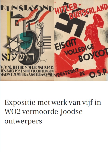 In Design Museum Dedel aan de Prinsegracht is t/m juni de tentoonstelling ‘Gebroken Talent’ te zien, een eerbetoon aan vijf Joodse ontwerpers die werden vermoord in de Tweede Wereldoorlog: Julius Klinger, Samuel L. Schwarz, Fré Cohen, Stefan Schlesinger en Meijer Bleekrode.