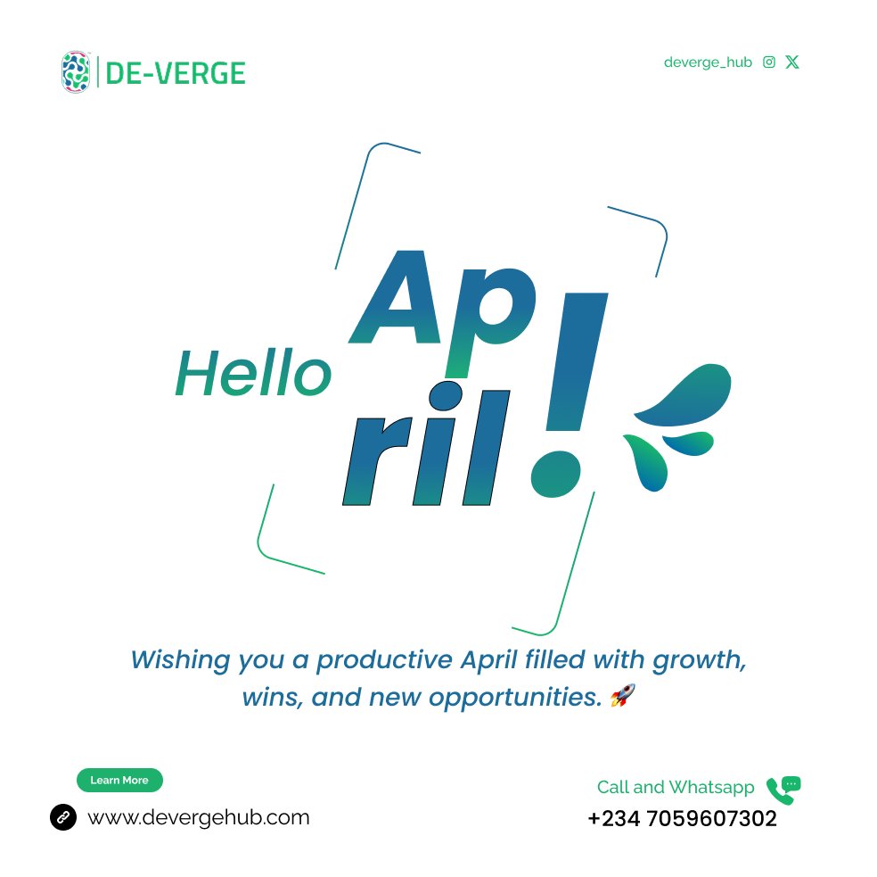 De_Verge_Hub's tweet photo. Happy New Month! 🌹❣️

Welcome to April! May this month bring you growth, progress, and new opportunities. Wishing you success in all you do and the strength to achieve your goals.🙏💯

Have a productive and fulfilling month ahead. 🚀 https://t.co/8rrnQbL0ka