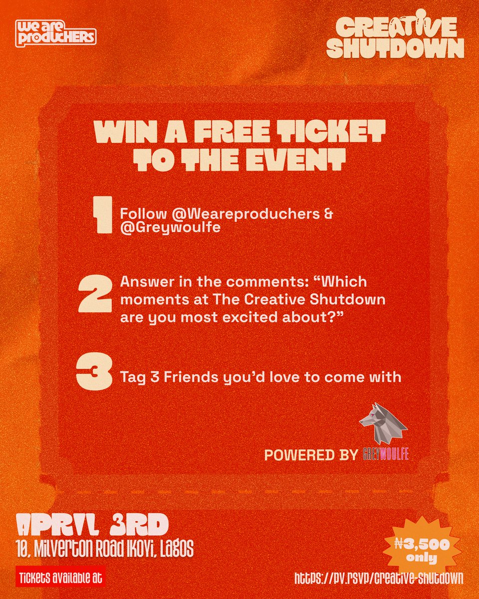 weareproduchers's tweet photo. 🎟We’ve got FREE tickets for you courtesy of @GreyWoulfe 

All you have to do is follow the instructions and you might win your way in💗
#WeareproducHERs #creativeshutdown26 https://t.co/hER4AUiNY8