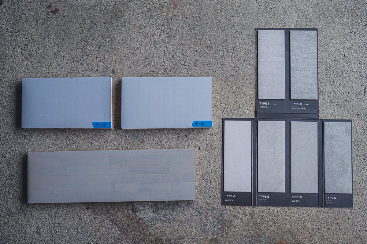 ktn_architects's tweet photo. hibi_hair design新築工事
腰壁まわりの塗装工事がスタート。フレキシブルボードに合わせて木部も仕上げています。当初は塗りつぶしも検討しましたが、のっぺりした印象を避け、グレーのオイルステインで下地を活かす仕上げに。5月末オープン予定です。 https://t.co/PQfEbowjwF