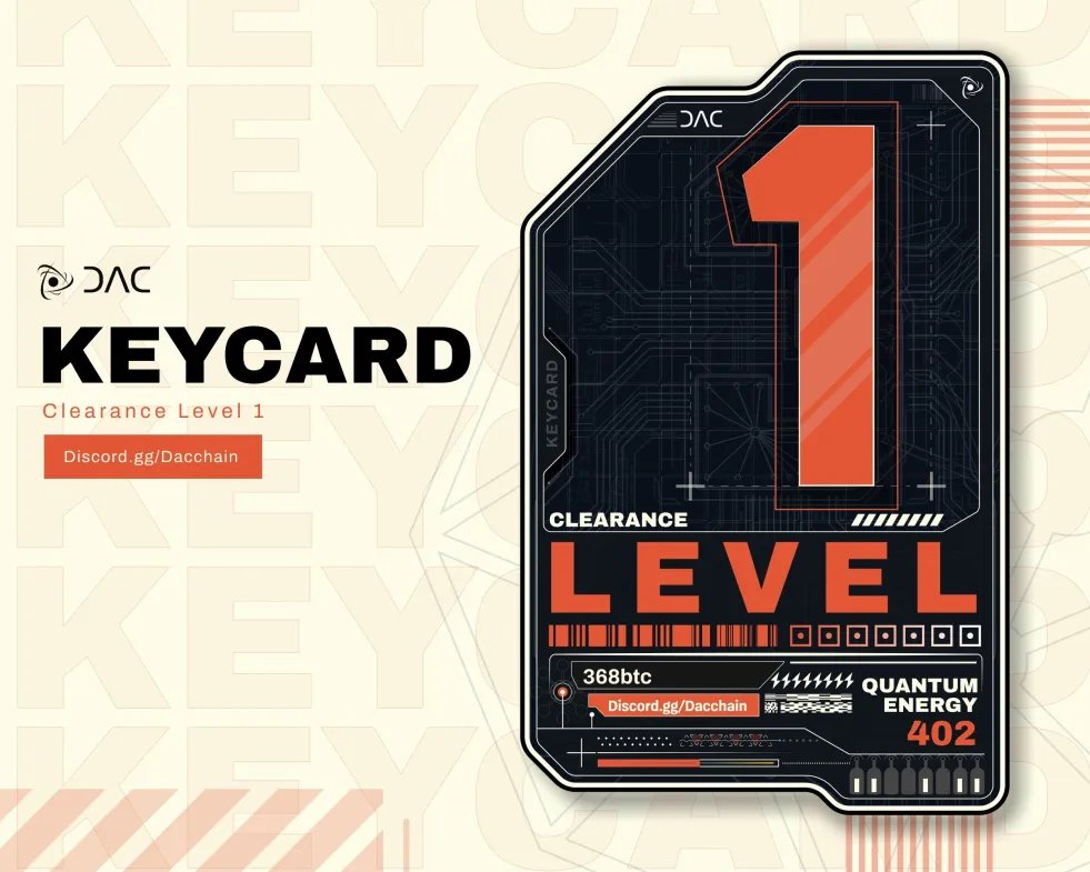 First Q-CHIP. Now Keycard

Slowly building my footprint on <a href="/dac_chain/">DAC | Quantum Chain</a> with Clearance Level 1 and 402 QE.

Get yours here, it's free: discord.gg/752AGkdfr7