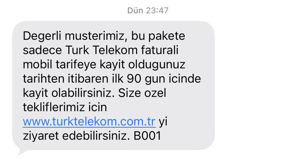 evonhardwigsen's tweet photo. @TurkTelekom @TurkTelekom uygulama açılmıyor 😂 ve SMS ile denedim ve gelen bu SMS. Sanırım ben tekrar Turkcell’e geçiyorum https://t.co/hjhadmd5PL