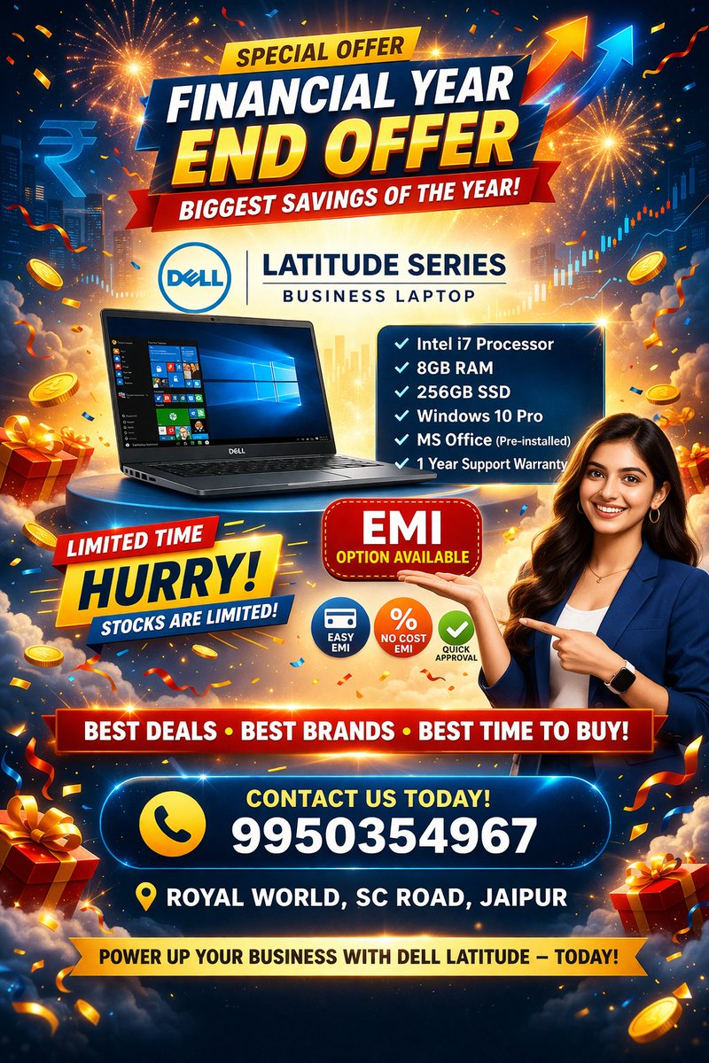 Askmelaptop's tweet image. ₹ 18000 Budget Me Premium Dell Laptop 😱 Year End Offer | Full Details Inside

Askme Laptop
9950354967
#DellLaptop #YearEndSale #LaptopDeal #BusinessLaptop #EMIAvailable #TechDeals #JaipurDeals