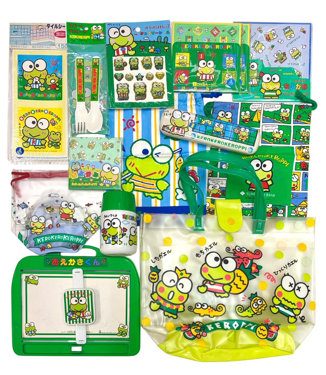 knotatoy's tweet photo. 🐸ジャンクショー持ち込み商品🐸
Vintage KEROKERO KEROPPI💚

レトロなケロッピグッズいろいろ🐌
▽▼▽

ご来場お待ちしております😊🙌🏻

🎪JUNK SHOW🎪
●4月4日(土) 11:00〜17:00
●4月5日(日) 10:00〜16:00
🎟️入場料 ¥1,000
📍山下公園前横浜産業貿易センター
(※高円寺実店舗はお休みです。) https://t.co/9sUXlXOK1e