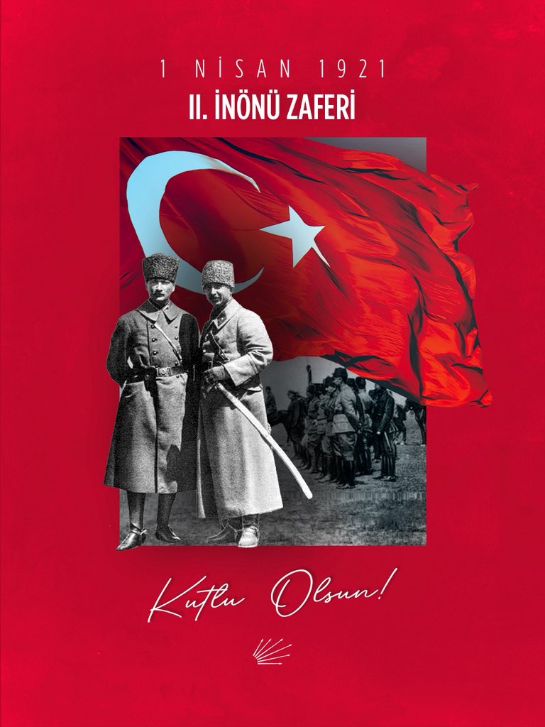 "Siz orada yalnız düşmanı değil, milletin makus talihini de yendiniz...”  

2. İnönü Zaferi'nin 105. yıl dönümünde ebedi başkomutanımız Gazi Mustafa Kemal Atatürk’ü, Batı Cephesi Komutanımız İsmet İnönü’yü ve tüm şehitlerimizi rahmet ve minnetle anıyorum. 🇹🇷