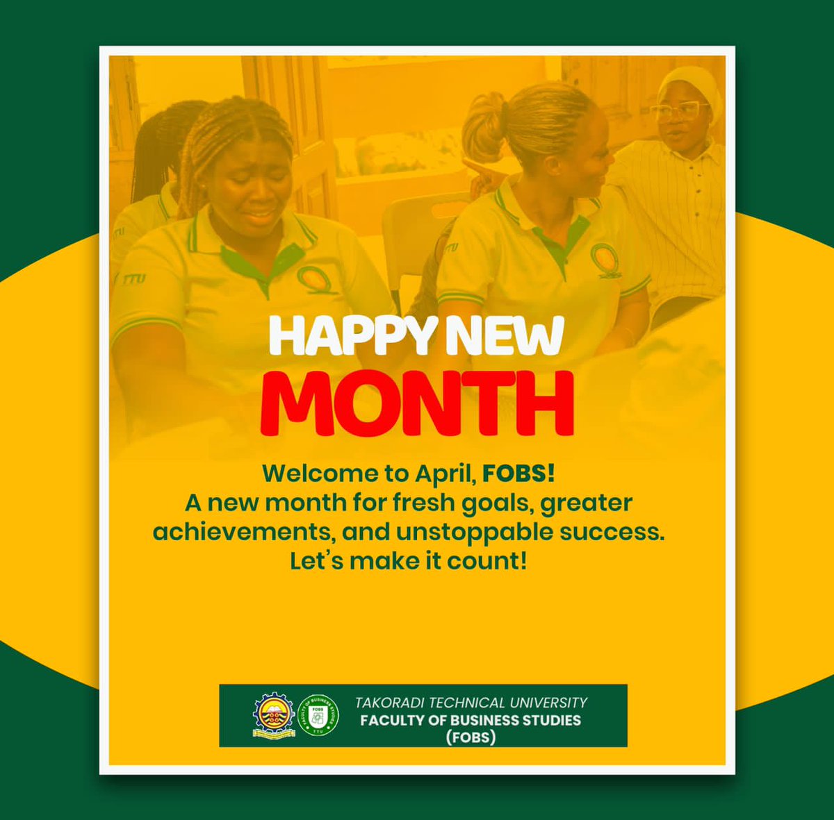 ttu_fobs's tweet image. Happy New Month, FOBS! Welcome to April, a fresh start for new goals, bigger achievements, and unstoppable success. Let’s make it count!

#NewMonth #FOBS #TTU