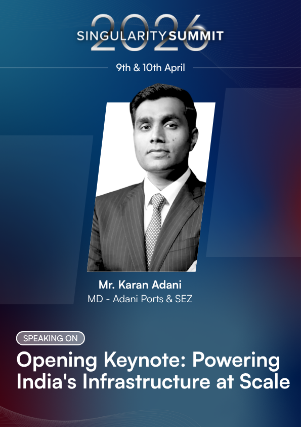 Excited to host Mr. Karan Adani at #SingularitySummit2026 for a conversation on ‘Powering India’s Infrastructure at Scale.’