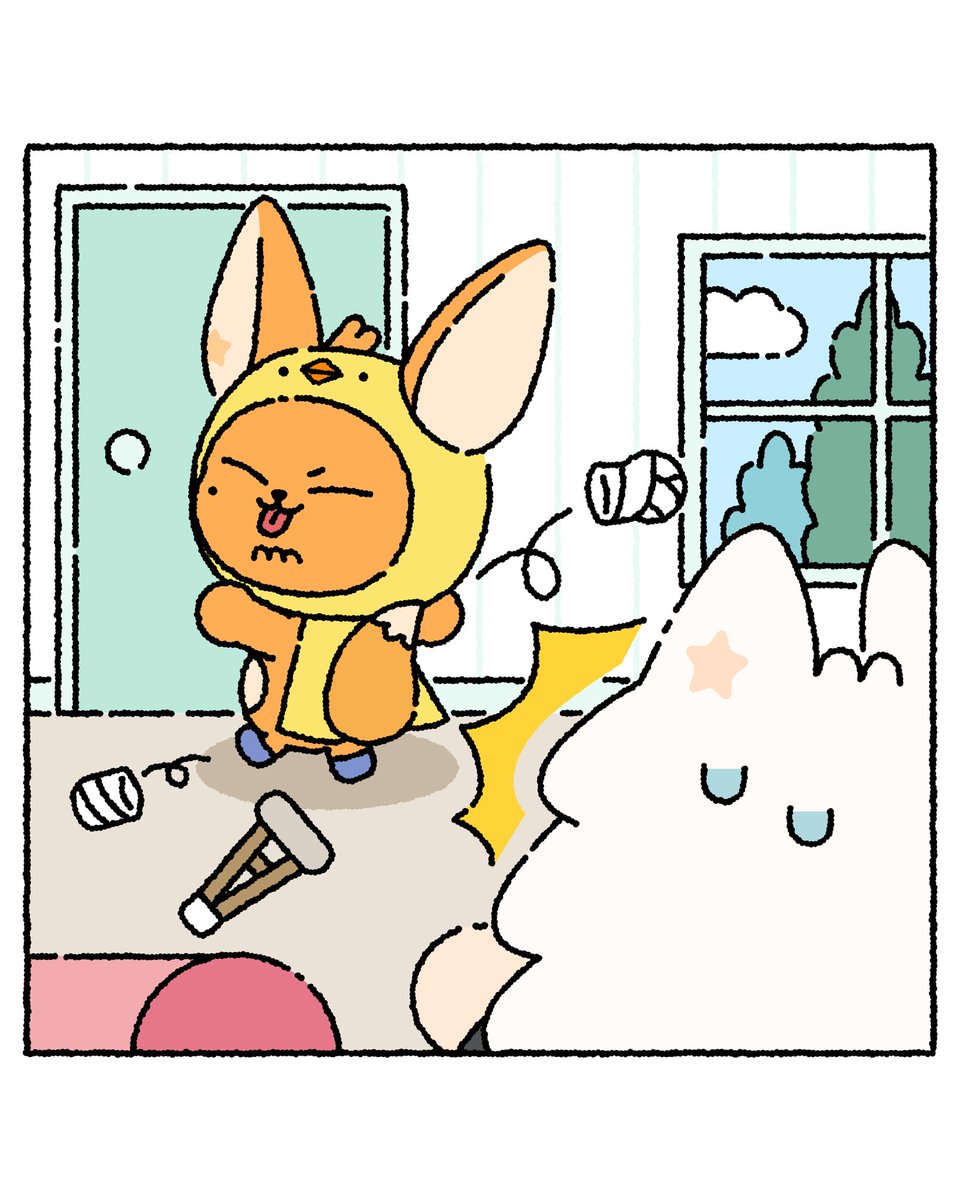 "ah you pig-fox 💢"

as an april fools’ prank, yongmeong scared hwangchoon with a toy snake, causing him to stumble in shock and cry. after a while, hwangchoon was seen on crutches, and feeling guilty, yongmeong took care of him

turns out, he was just pranking yongmeong back 😝