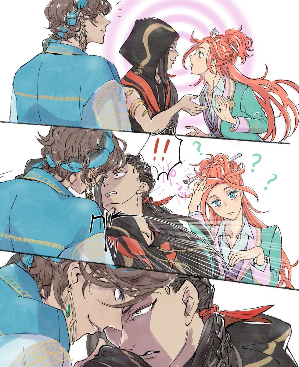 キスはなくとも顔を近づける場面あるとしたら🐍の視線を外させるとかどうかなという落書き。