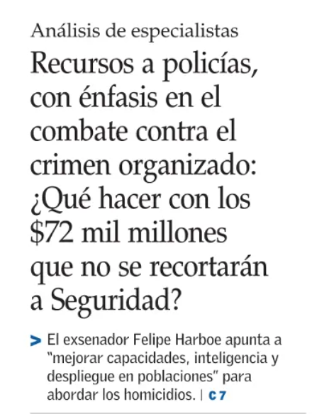 ojodelmedio's tweet photo. Generoso titular de ElMer en portada de hoy. ¿Qué hacer con los millones que Kast desistió de quitarle a Seguridad? Felipe Harboe, siempre presto, da una mano. https://t.co/c4sdAXvHTX