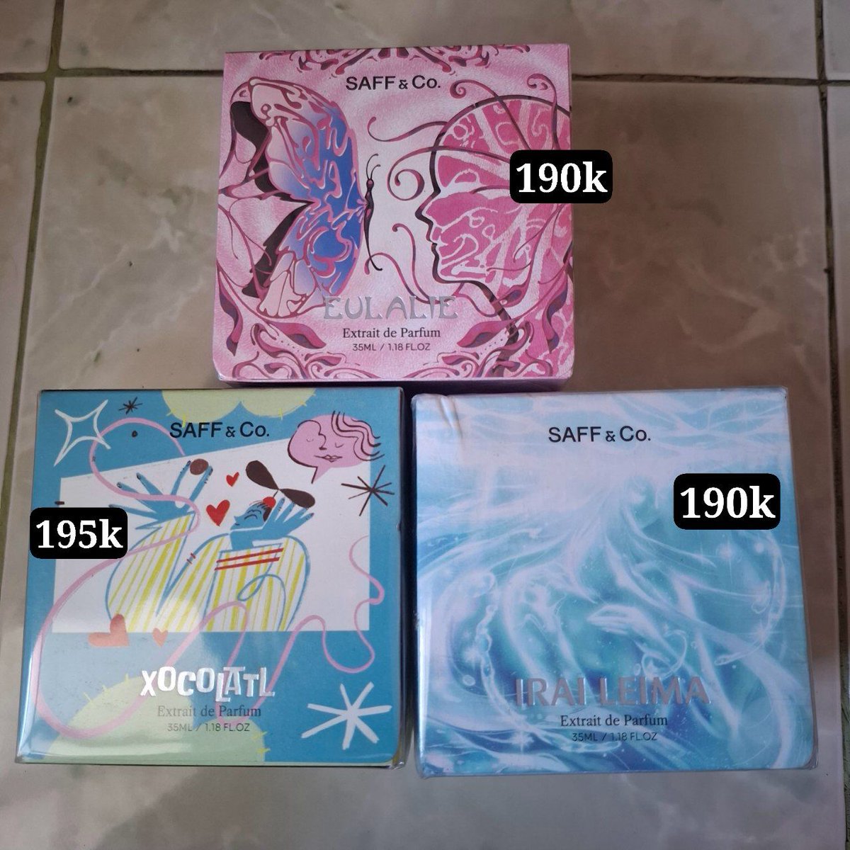 luv_sugaaa's tweet photo. Wts saff &amp; co

▪︎Irei leima
▪︎Eulalie
▪︎Xocolatl

●Dom Sidoarjo 
Harga belum termasuk vc shopee
https://t.co/EKfvHxLPdd

#zonauangㅤ #zonajajan https://t.co/qoTbPPttSp