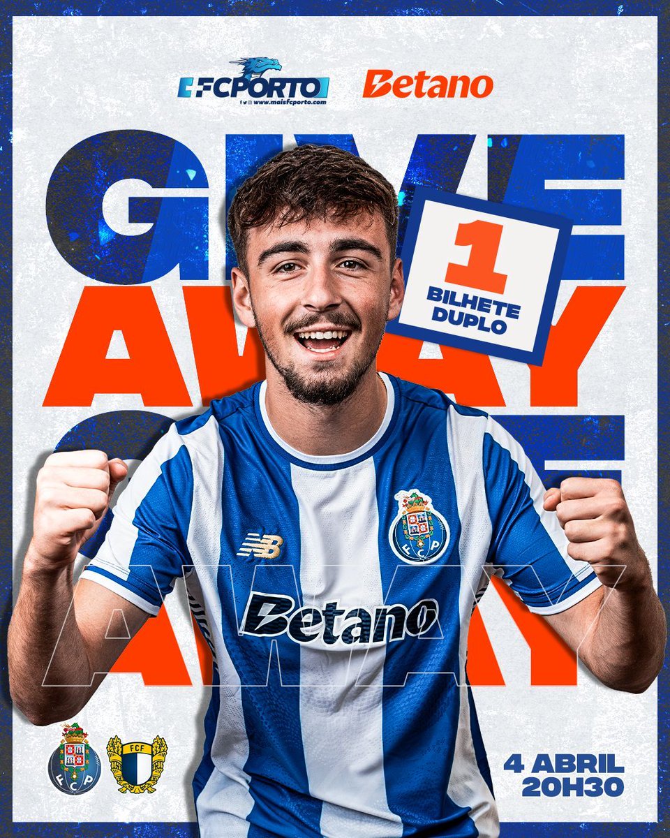 🚨🔵 G I V E A W A Y ⚪️🚨

Mais um jogo no Dragão, mais um giveaway! 🐉 

Por isso, em parceria com a <a href="/Betano_PT/">Betano Portugal 🔞</a>, estamos a oferecer 2⃣ BILHETES DUPLOS 💥
1⃣ no 𝕚𝕟𝕤𝕥а𝕘𝕣а𝕞 
1⃣ NO 𝕏!

@fcporto 🆚 FC Famalicão

Para participares só tens de:
1️⃣ Seguir o <a href="/maisFCPorto/">+FC Porto</a> e a
