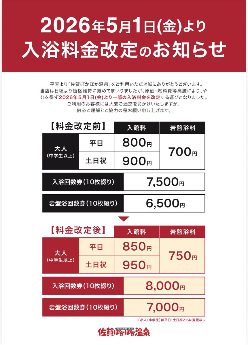 佐賀ぽかぽか温泉入浴・大汗洞回数券(各6回分) 4／26(日)は ふろの日♨️ 回数券得々セール最終日！！！！！！！！ ご