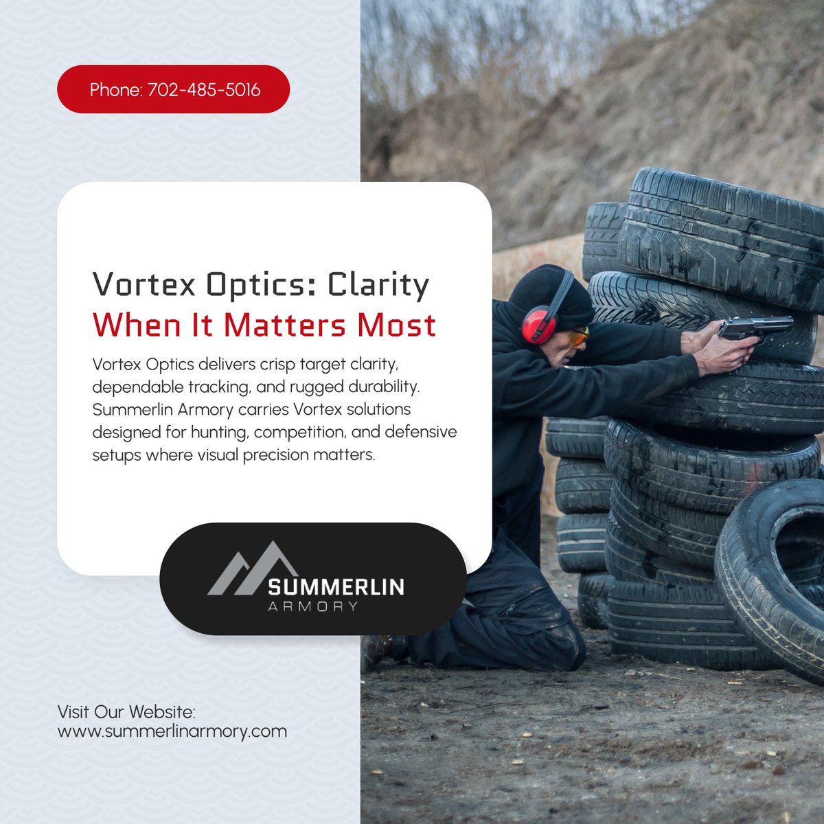 summerlinarmory's tweet image. Clear sight picture. Faster alignment. Better results. 🔭
Vortex Optics helps you see your target with confidence in any environment. 🎯

Read more: business.facebook.com/photo.php?fbid…

#LasVegasNV #Armory #VortexOptics #PrecisionShooting #Optics