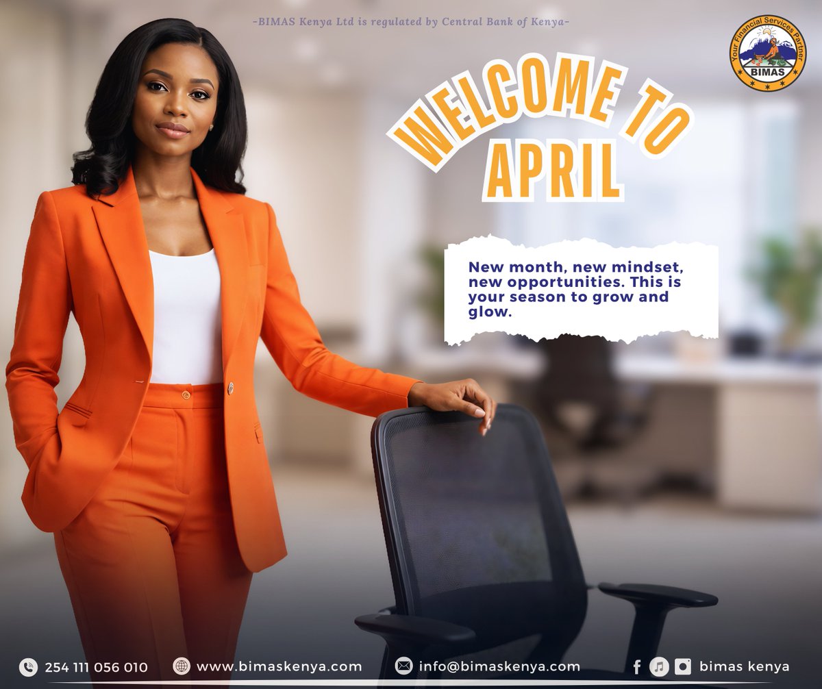 bimas_kenya's tweet image. April is your fresh start take action, fix what didn’t work, and move with purpose. Don’t delay your goals; make bold decisions and step in focused, fearless, and ready to win.
Visit your nearest BIMAS branch or call today to get started.

#BIMASMicrofinance #HelloApril #NewMonth