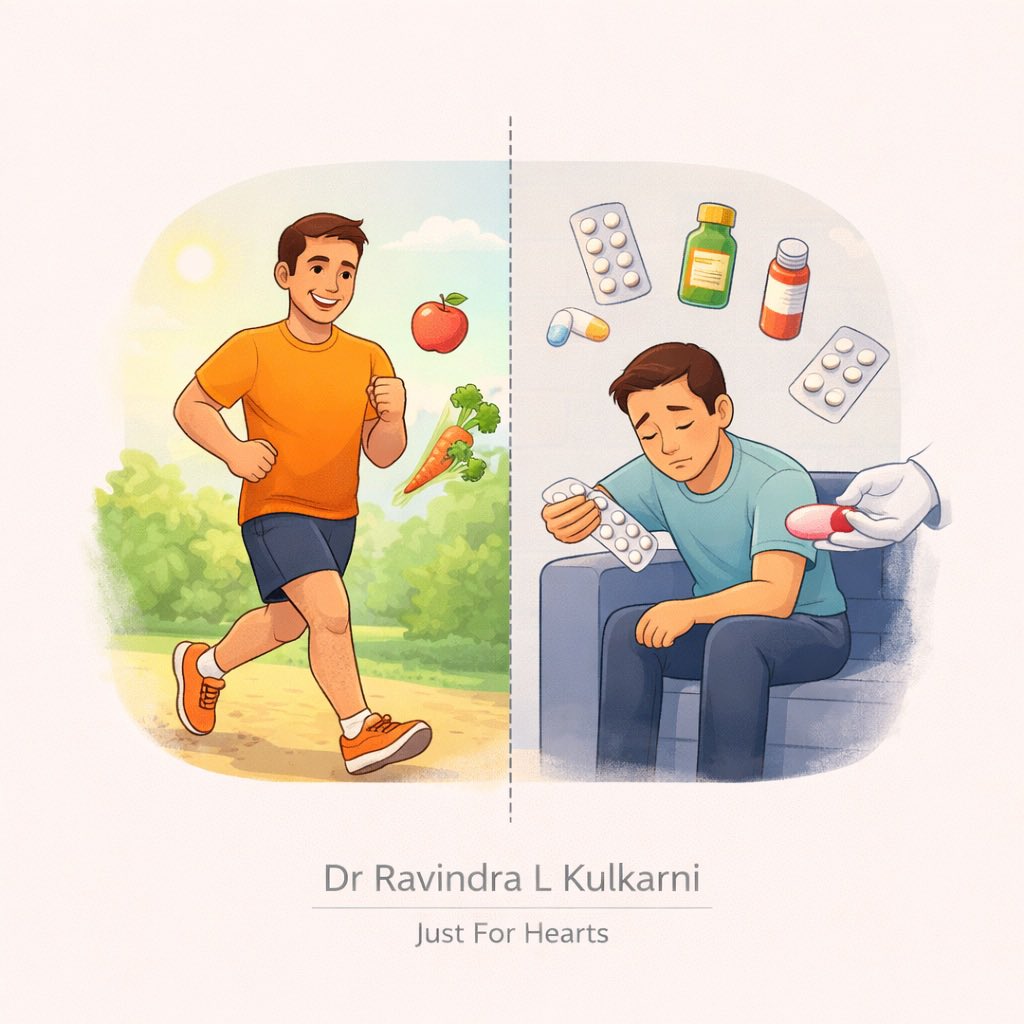 KulkarniRL's tweet image. तुम्ही कोणत्या दिशेने चालताय?

💊 औषधांवर अवलंबून
🚶 सवयी बदलतोय
⚖️ मध्ये अडकलोय

“Routine बदललं की reports बदलतात…
फक्त औषधांनी नाही”

आज एक सवय बदलायला तयार आहात का?

#Metabolism #Routine #Habits #JustForHearts