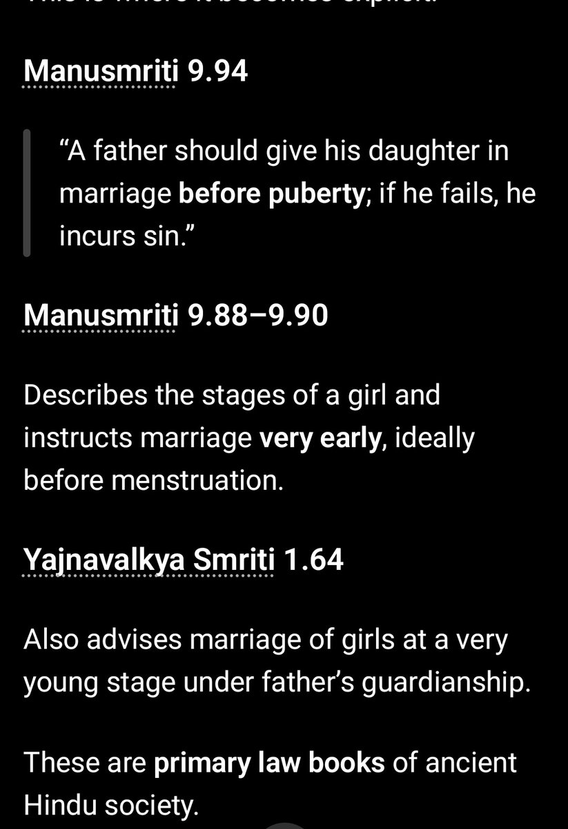 her__thoughts84's tweet photo. @readline888 @Mr_Chhinra_ There is no ayah that says:
“Marry girls before puberty.”
Marriage is linked to maturity and sound judgment (4:6)

Marriage is based on tranquility, mercy, and affection (30:21)

Marriage requires consent (Sunnah)
No verse commands marrying girls before puberty
But but but in  🕉️ https://t.co/XZnHL23WiO
